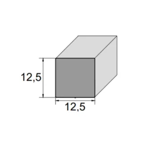 Perfil de Borracha Esponjosa Quadrado 12,5x12,5mm para Vedação de Portas de Geladeira