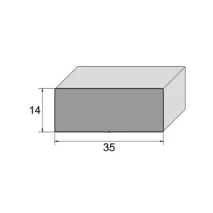 Perfil de Borracha Esponjosa Retangular 35x14mm para Vedação de Portas de Forno