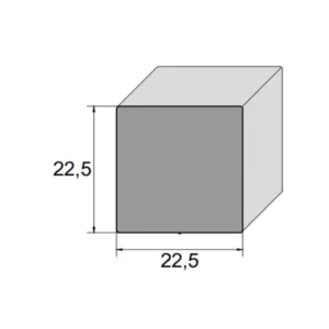 Perfil de Borracha Esponjosa Quadrado 22,5x22,5mm para Vedação de Portas de Freezer