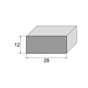 Perfil de Borracha Esponjosa Retangular 28x12mm para Vedação de Janelas Basculantes