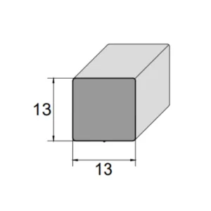 Perfil de Borracha Esponjosa Quadrado 13x13mm para Vedação de Portas de Armários