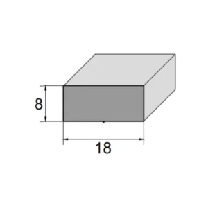 Perfil de Borracha Esponjosa Retangular 18x8mm para Vedação de Caixas de Som