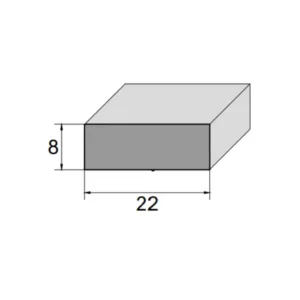 Perfil de Borracha Esponjosa Retangular 22x8mm para Vedação de Portas de Secadoras