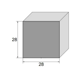 Perfil de Borracha Esponjosa Quadrado 28x28mm para Isolamento de Compressores
