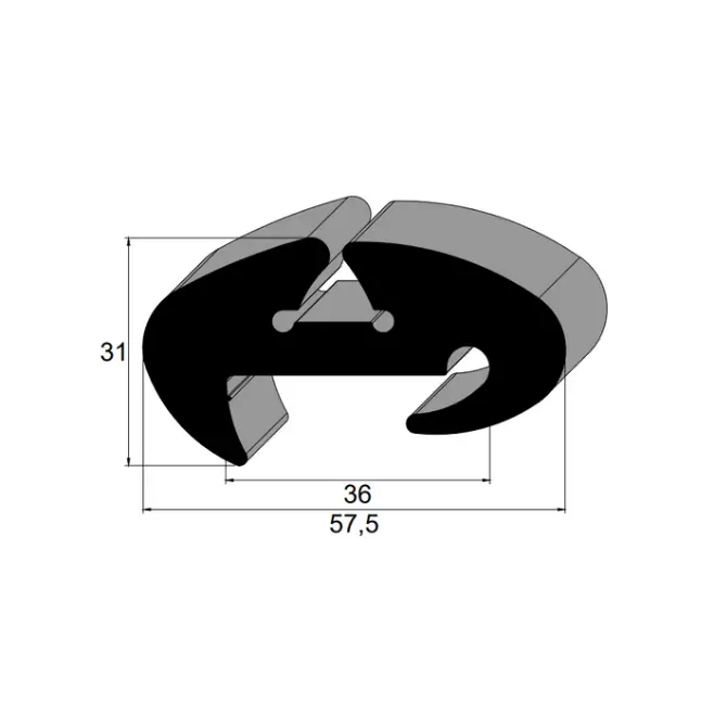 Perfil de Borracha para Vedação de Cabine de Máquina Agrícola