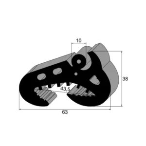 Perfil de Borracha para Janela Lateral de Ônibus Comil