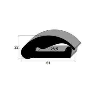 Perfil de Borracha para Aro de Roda de Ônibus Caio, Metalbus e Thanco