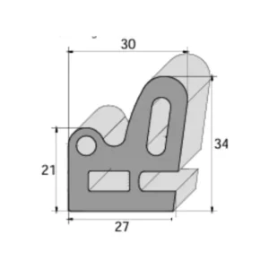 Perfil para Vedação de Portas de Furgão de Alumínio