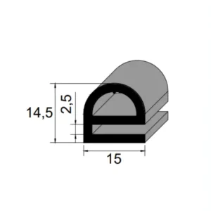 Perfil Especial de Borracha SBR 70 Sh A IBC 3064 para Vedação Industrial