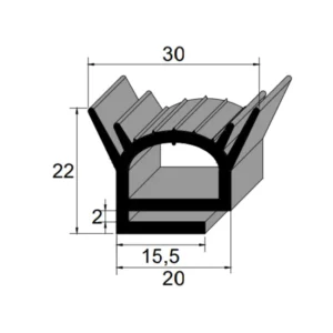 Perfil Especial de Borracha EPDM 75 Sh A IBC 3722 para Vedação Industrial