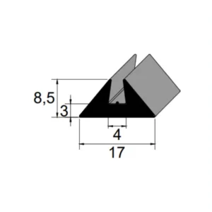 Perfil Especial de Borracha NBR 80 Sh A IBC 3657 para Pré-Moldados