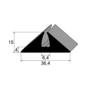 Perfil Especial de Borracha NBR 80 Sh A IBC 3410 para Pré-Moldados