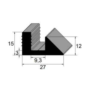 Perfil Especial de Borracha NBR 70 Sh A IBC 3714 para Pré-Moldados