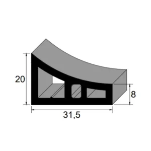 Perfil Especial de Borracha SBR 70 Sh A IBC 3118 para Vedação Industrial