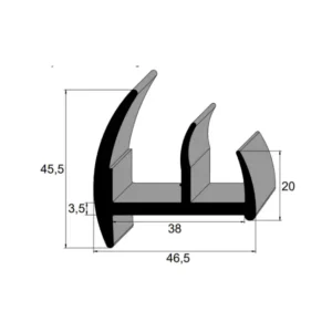 Perfil Especial de Borracha EPDM 70 Sh A IBC 3317 para Caixa Rancho