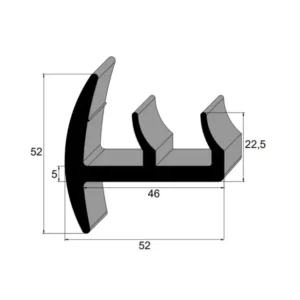 Perfil Especial de Borracha EPDM 75 Sh A IBC 3600 para Vedação Industrial
