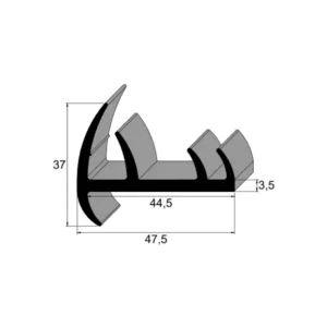 Perfil Especial de Borracha EPDM 70 Sh A IBC 3382 para Vedação Industrial