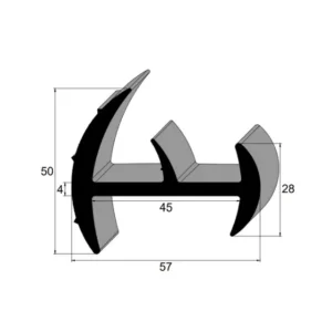 Perfil Especial de Borracha EPDM 75 Sh A IBC 3486 para Vedação Industrial