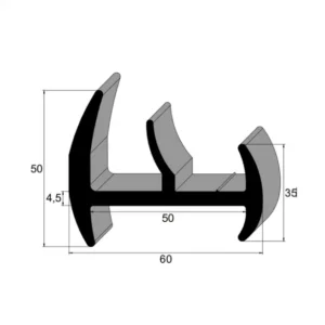 Perfil Especial de Borracha EPDM 75 Sh A IBC 3765 para Caminhão