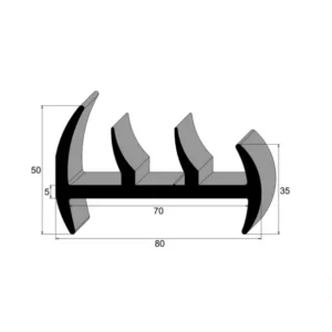 Perfil Especial de Borracha EPDM 75 Sh A IBC 3305 para Furgão Niju