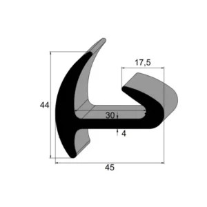 Perfil Especial de Borracha SBR 80 Sh A IBC 3241 para Porta Container