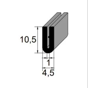 Perfil de acabamento IBC 5018 SBR 70 Sh A