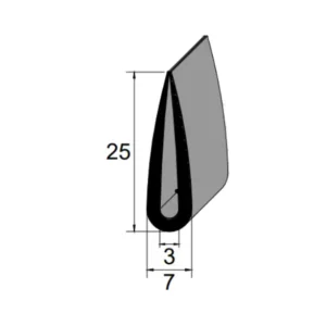 Perfil de acabamento IBC 5026 SBR 70 Sh A