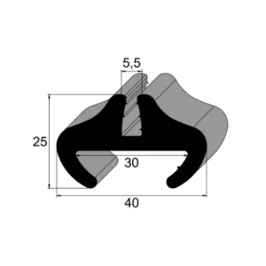 Guarnição IBC 8075 SBR 60 Sh A para vedação cabine máquina agrícola/ônibus