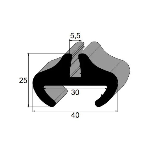 Guarnição IBC 8075 SBR 60 Sh A para vedação cabine máquina agrícola/ônibus