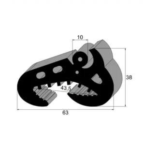 Guarnição IBC 8039 EPDM 60 Sh A para janela lateral ônibus Comil