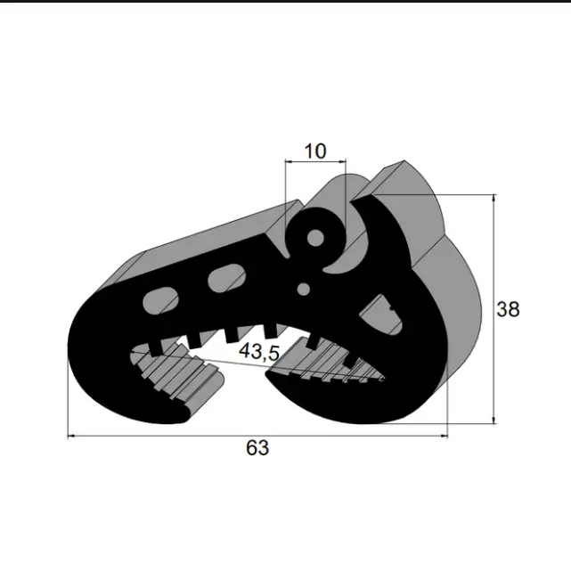 Guarnição IBC 8039 EPDM 60 Sh A para janela lateral ônibus Comil